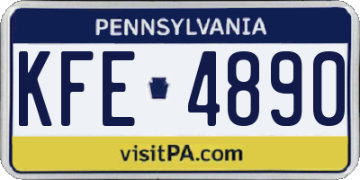 PA license plate KFE4890