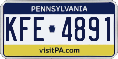 PA license plate KFE4891