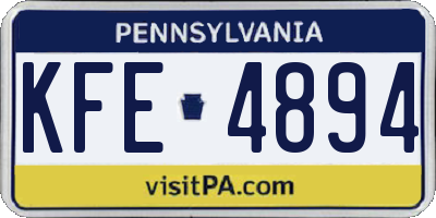 PA license plate KFE4894