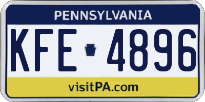 PA license plate KFE4896