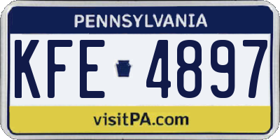 PA license plate KFE4897