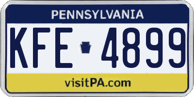 PA license plate KFE4899