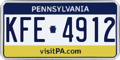 PA license plate KFE4912