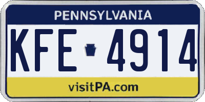 PA license plate KFE4914