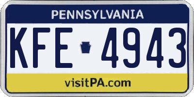 PA license plate KFE4943