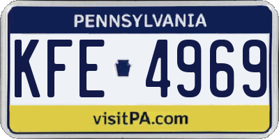 PA license plate KFE4969