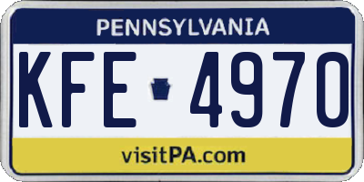 PA license plate KFE4970