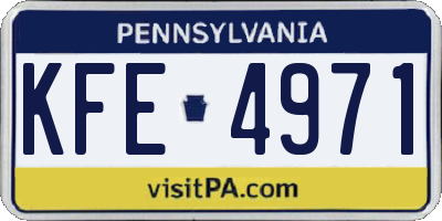 PA license plate KFE4971