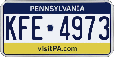 PA license plate KFE4973