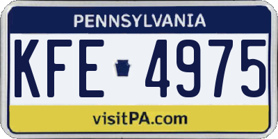 PA license plate KFE4975