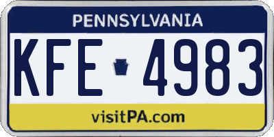 PA license plate KFE4983