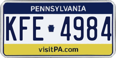 PA license plate KFE4984
