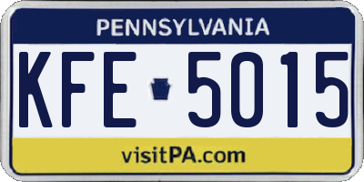 PA license plate KFE5015