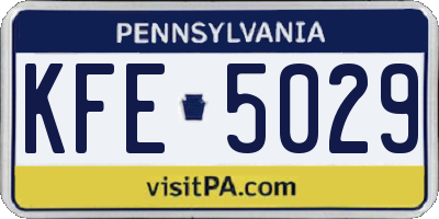 PA license plate KFE5029