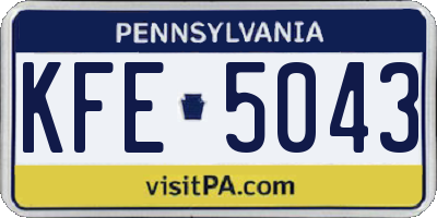PA license plate KFE5043