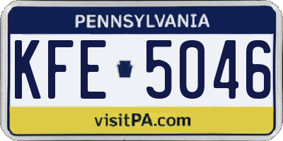 PA license plate KFE5046
