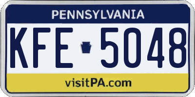 PA license plate KFE5048