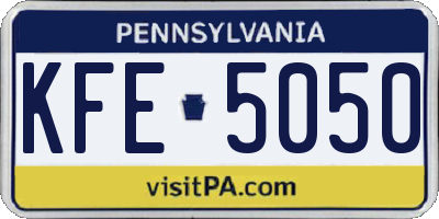 PA license plate KFE5050