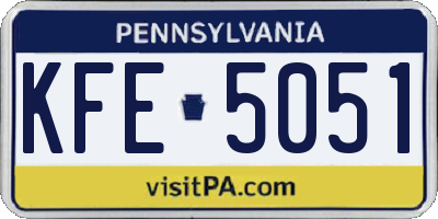PA license plate KFE5051