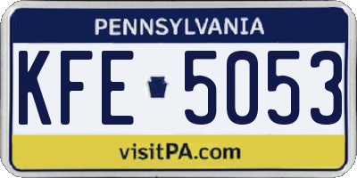 PA license plate KFE5053