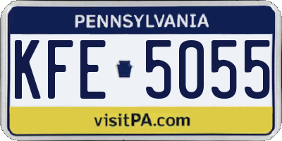PA license plate KFE5055