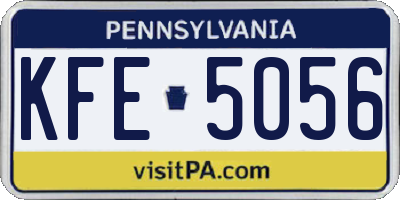 PA license plate KFE5056