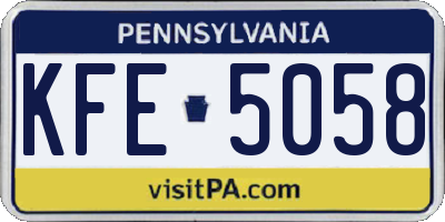 PA license plate KFE5058