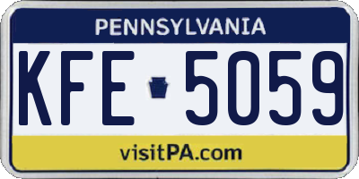 PA license plate KFE5059