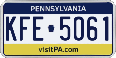 PA license plate KFE5061