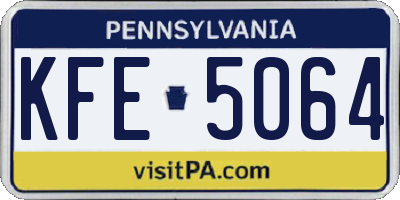 PA license plate KFE5064
