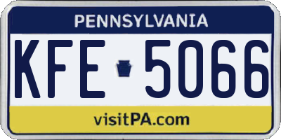 PA license plate KFE5066