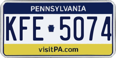 PA license plate KFE5074