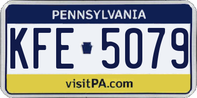 PA license plate KFE5079