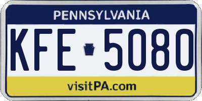 PA license plate KFE5080
