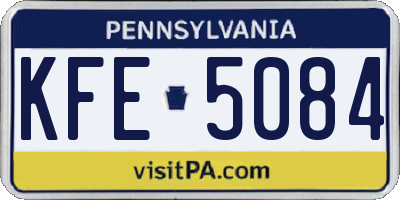 PA license plate KFE5084