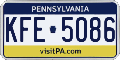 PA license plate KFE5086