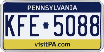 PA license plate KFE5088