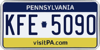 PA license plate KFE5090