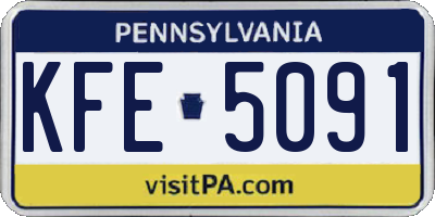 PA license plate KFE5091