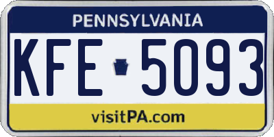 PA license plate KFE5093