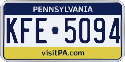 PA license plate KFE5094