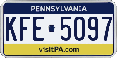 PA license plate KFE5097