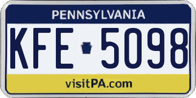 PA license plate KFE5098