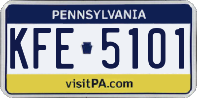 PA license plate KFE5101
