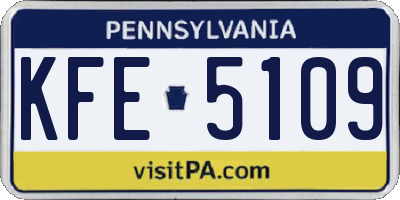 PA license plate KFE5109