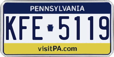 PA license plate KFE5119