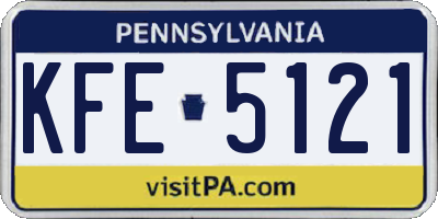 PA license plate KFE5121