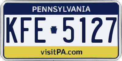 PA license plate KFE5127