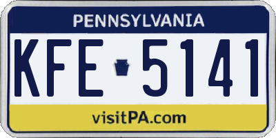 PA license plate KFE5141