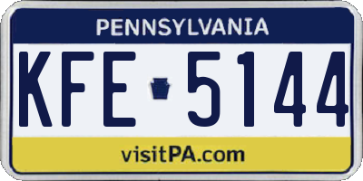 PA license plate KFE5144